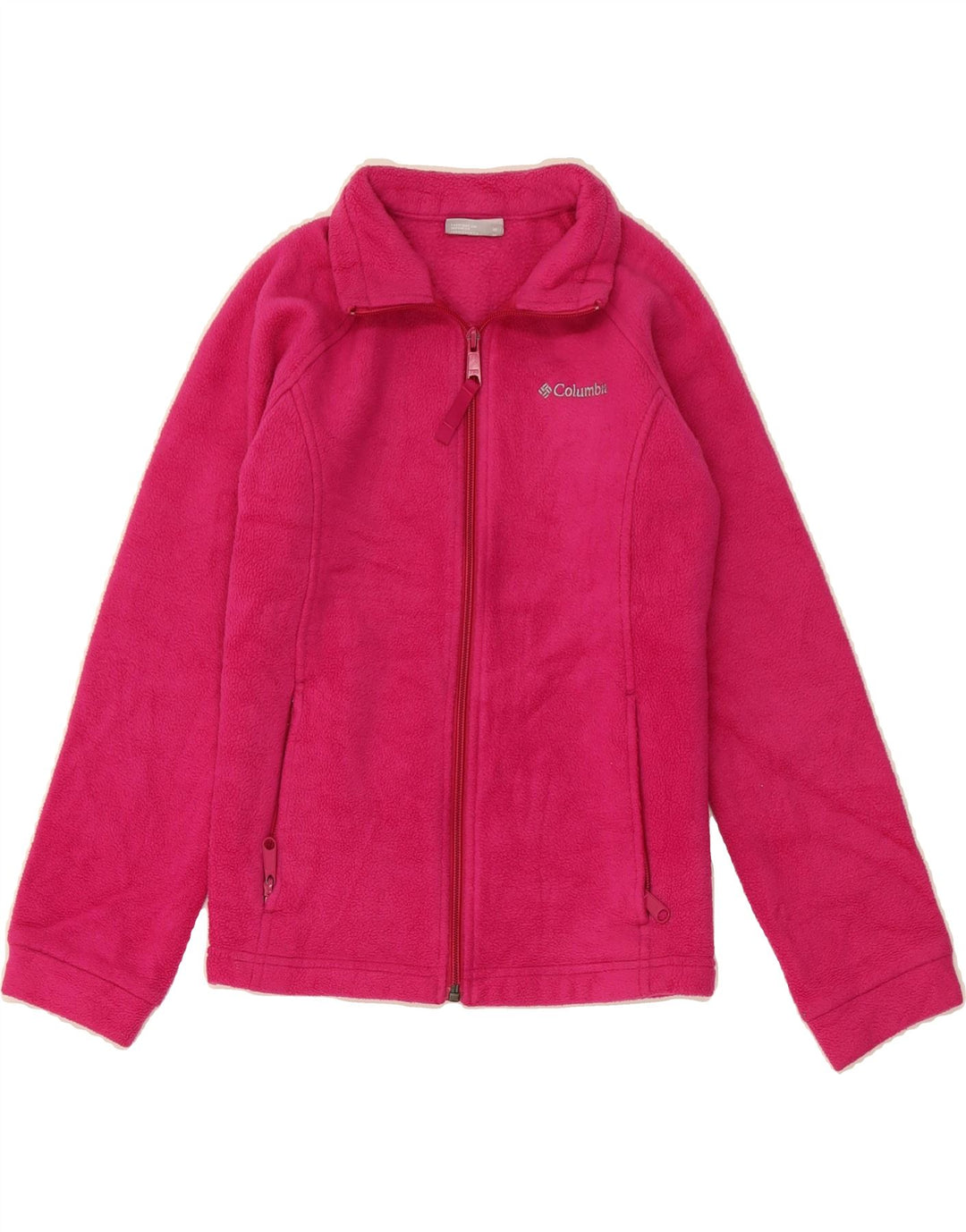 COLUMBIA Girls Fleece Jacket 13-14 Years Medium Pink Polyester Vintage Columbia and Second-Hand Columbia from Messina Hembry 