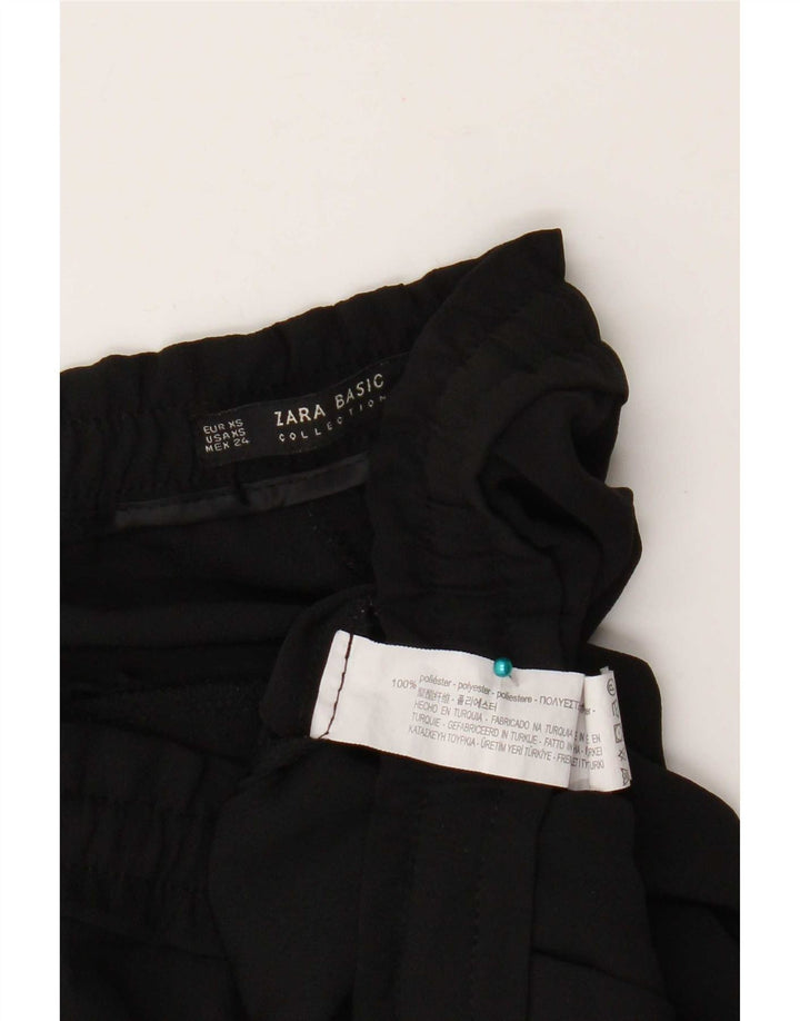 Женские укороченные брюки Zara XS W24 L23, черный полиэстер