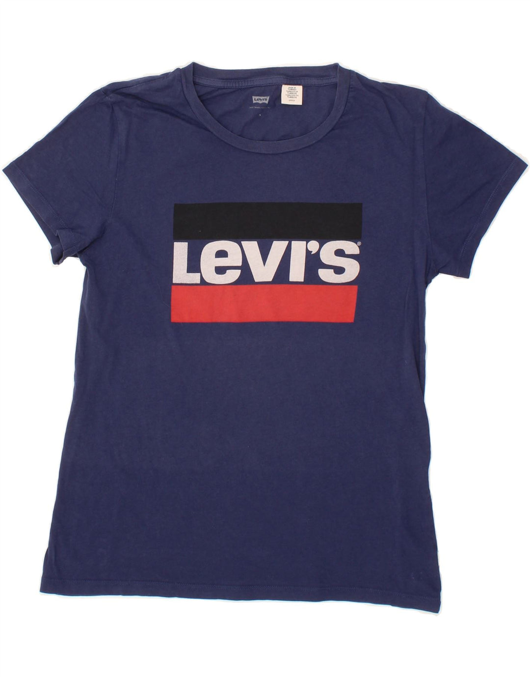 LEVI'S Mens Graphic T-Shirt Top Small Navy Blue Vintage Levi's and Second-Hand Levi's from Messina Hembry 
