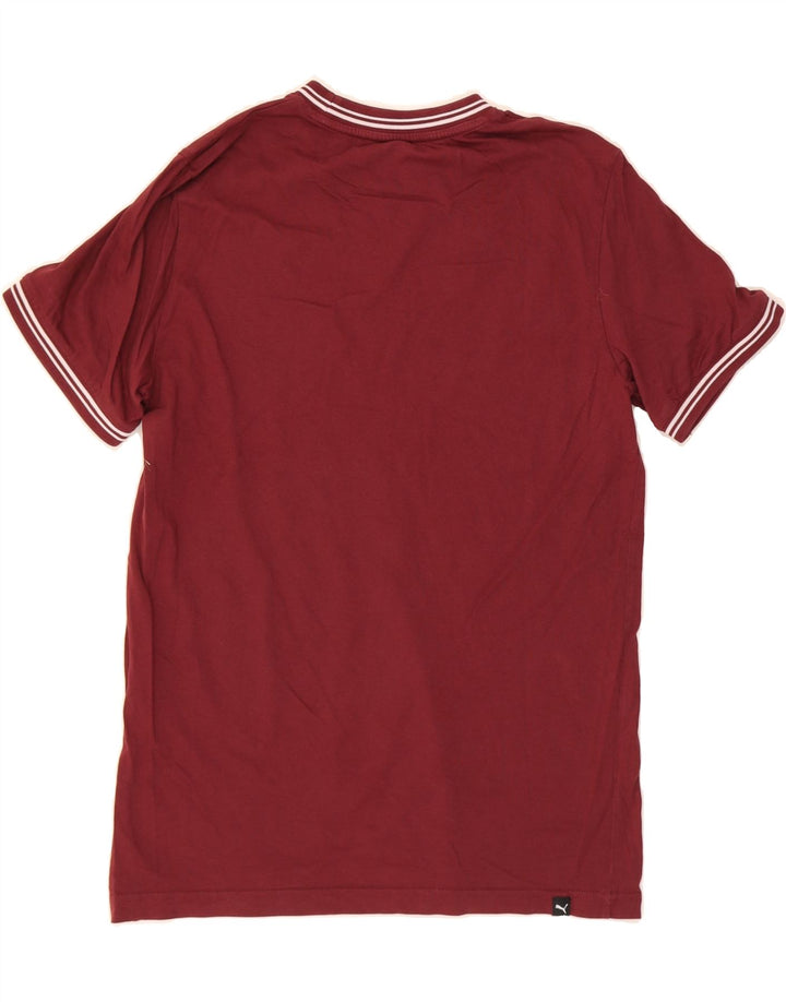 PUMA Mens T-Shirt Top Medium Burgundy Vintage Puma and Second-Hand Puma from Messina Hembry 