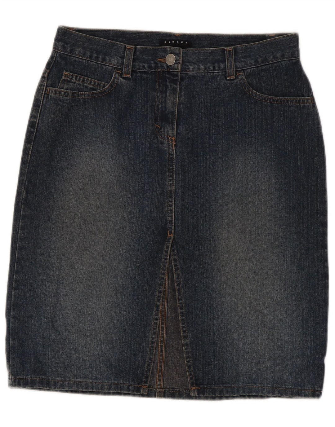 SISLEY Женская джинсовая юбка IT 42 Medium W28 Темно-синий хлопок