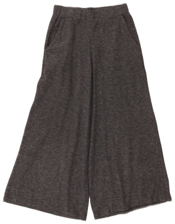 Женские широкие укороченные брюки Zara, маленькие W26 L24, серый полиэстер