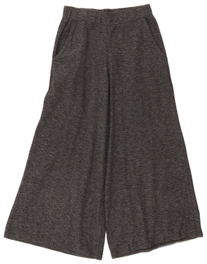 Женские широкие укороченные брюки Zara, маленькие W26 L24, серый полиэстер