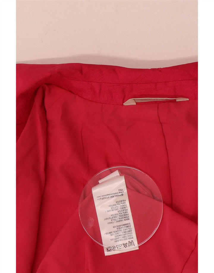 Женский пиджак Marks & Spencer на 3 пуговицах, Великобритания 16, большой розовый полиэстер