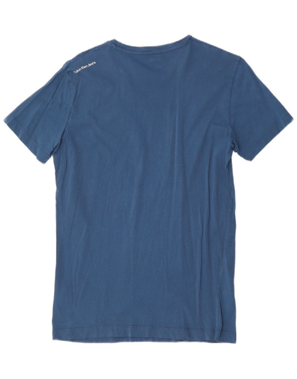 Calvin Klein Jeans Mens Graphic T-Shirt Top Medium Navy Blue Cotton