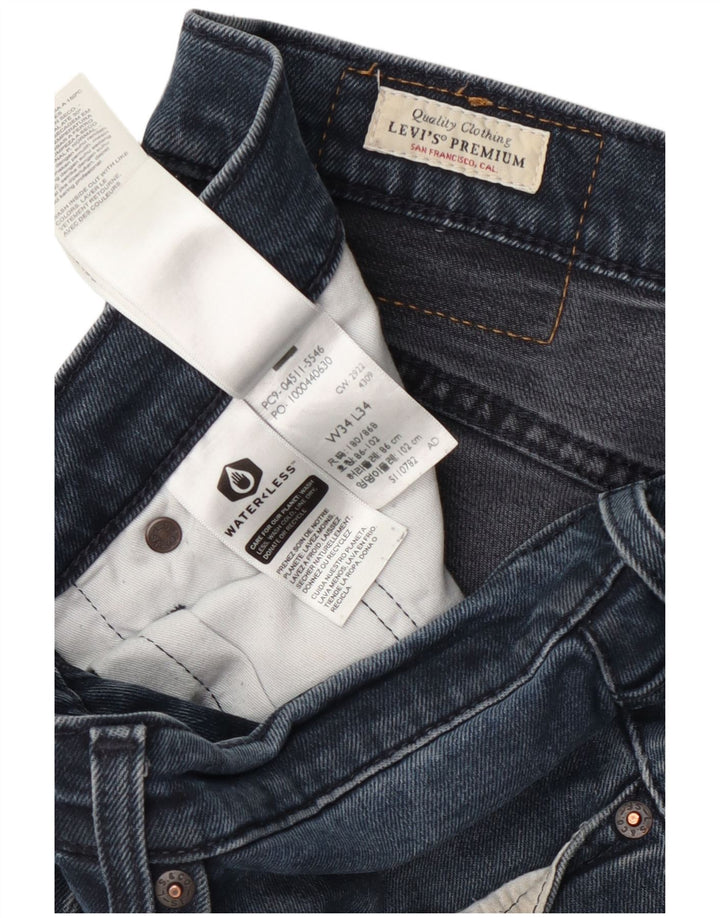 Мужские узкие джинсы Levi's W34 L34 темно-синие, хлопок