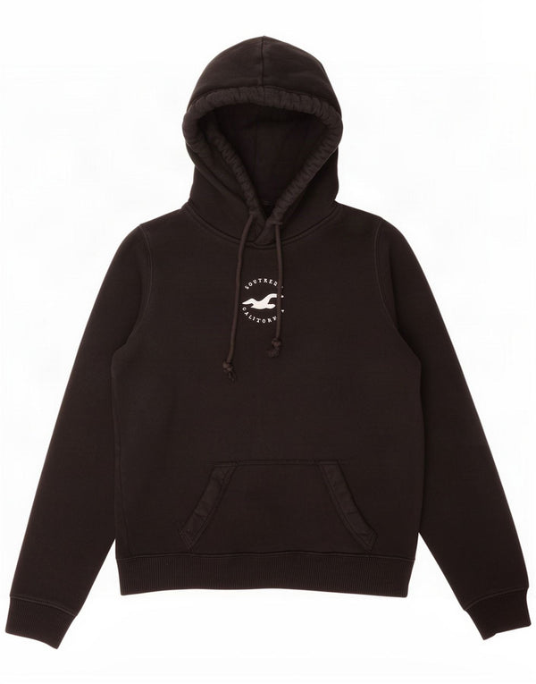 Женский свободный джемпер с капюшоном Hollister UK 6 XS, черный хлопок