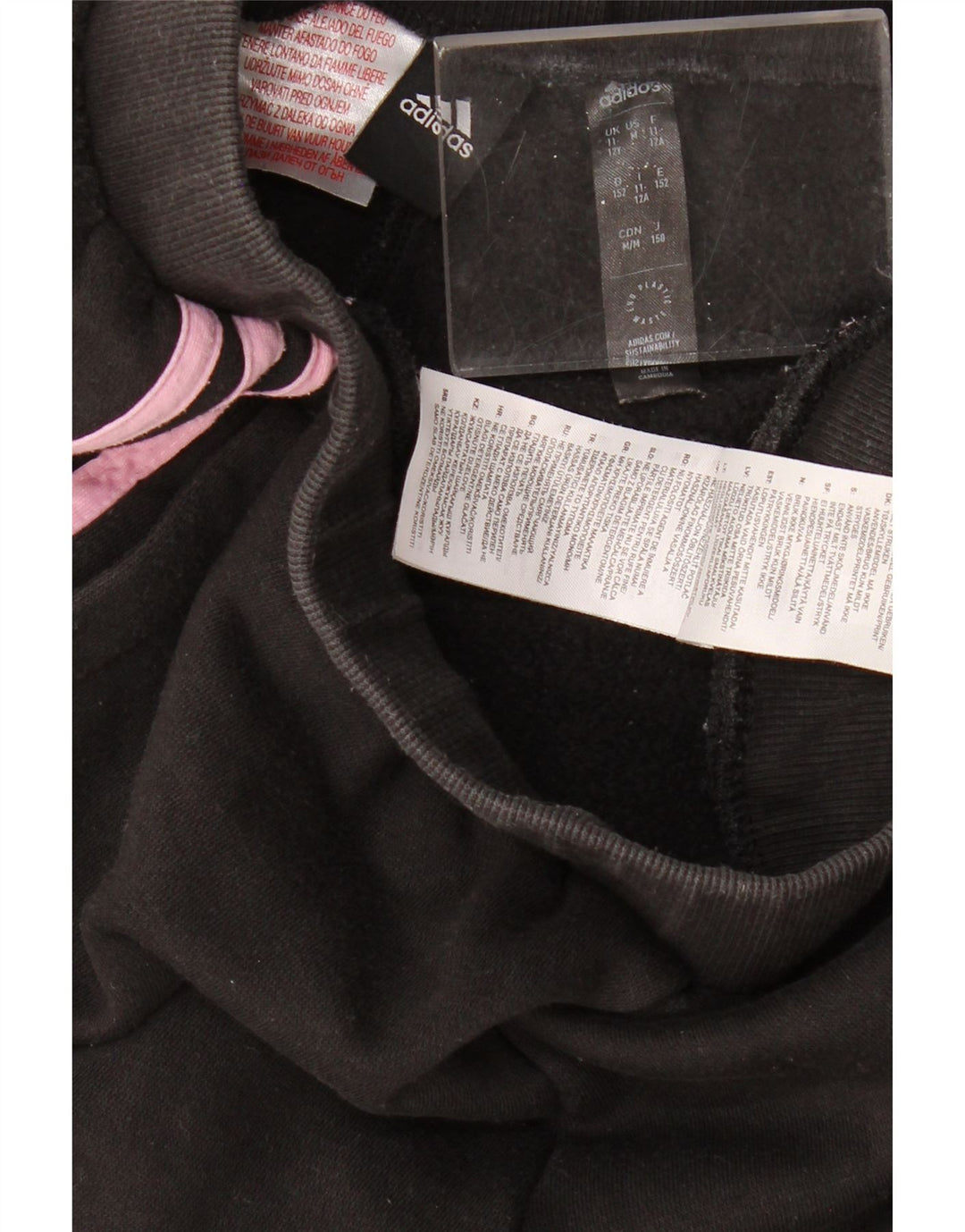 Спортивный костюм ADIDAS для девочек, брюки для бега, 11–12 лет, черный хлопок