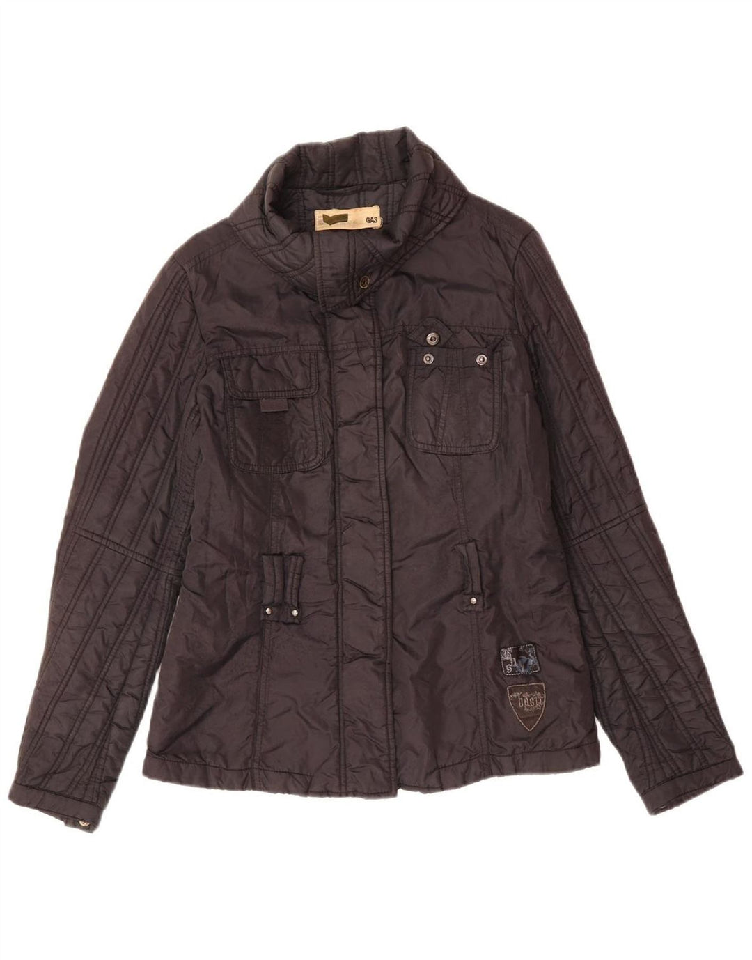 GAS Womens Loose Fit Padded Jacket UK 10 Small Black