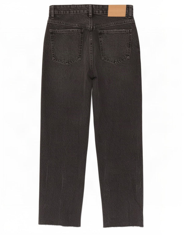 Женские укороченные джинсы с высокой талией Zara EU 38, маленькие W28 L26, серый хлопок