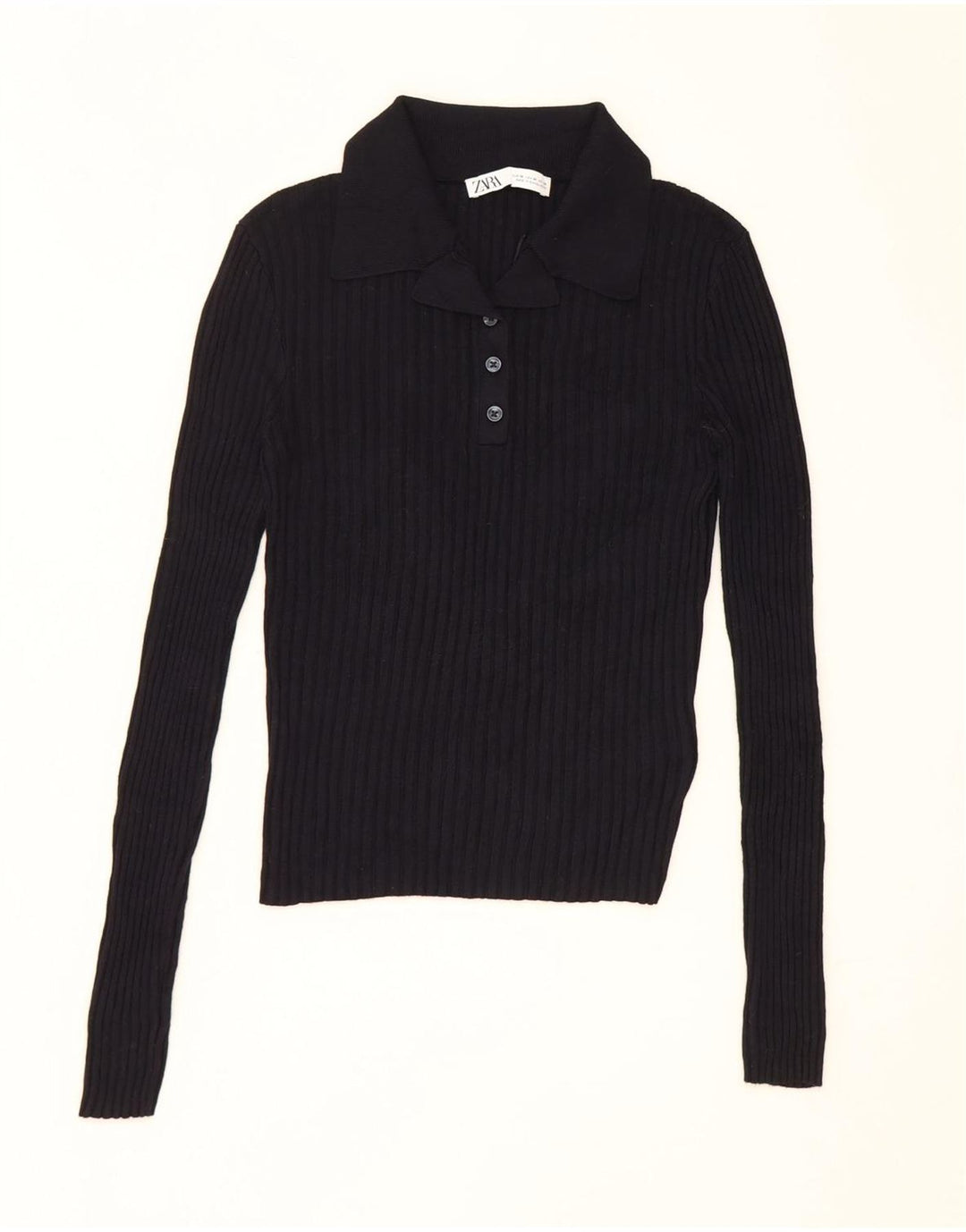 Женский укороченный топ Zara UK 12, средний темно-синий, вискоза