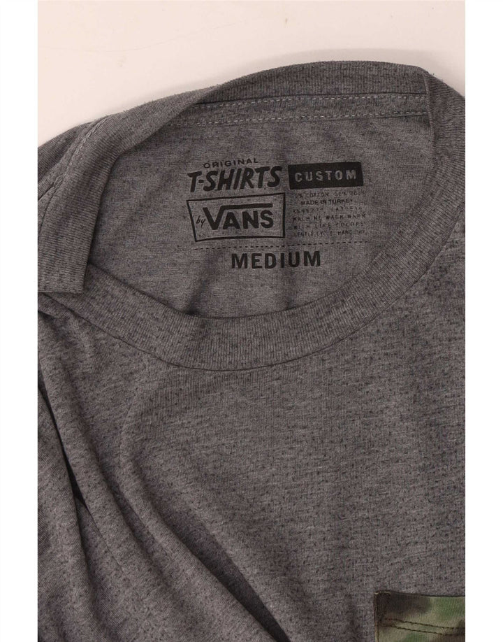 Мужская футболка индивидуального кроя Vans, хлопковый топ среднего серого цвета с крапинками