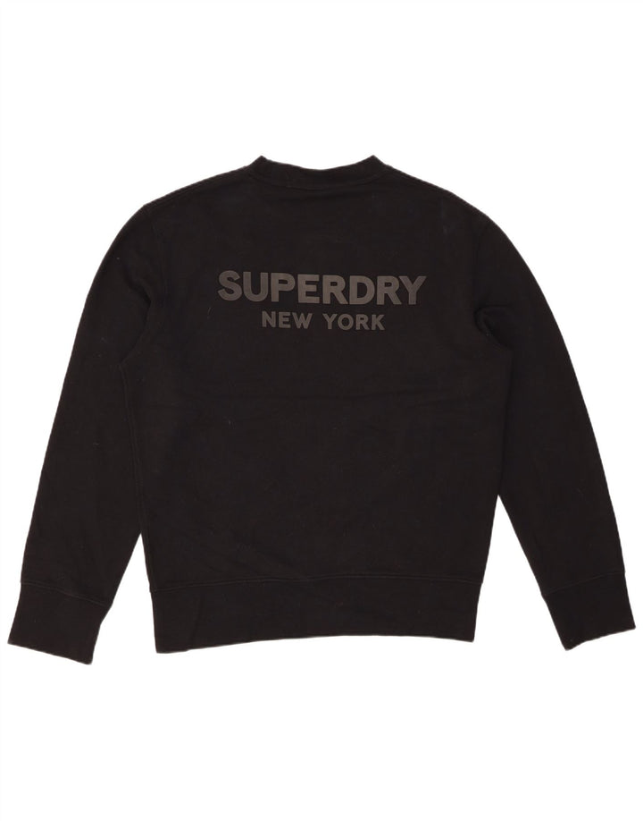 SUPERDRY Мужской свитшот с рисунком, маленький черный хлопковый джемпер