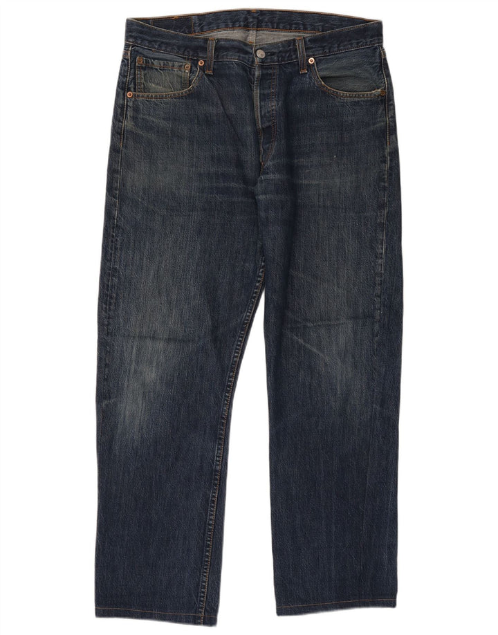 Мужские прямые джинсы Levi's 501 W36 L28 синие, хлопок
