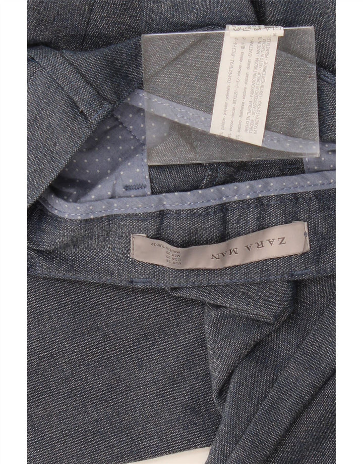 Мужские узкие костюмные брюки ZARA EU 38 Small W30 L28 Темно-синий полиэстер