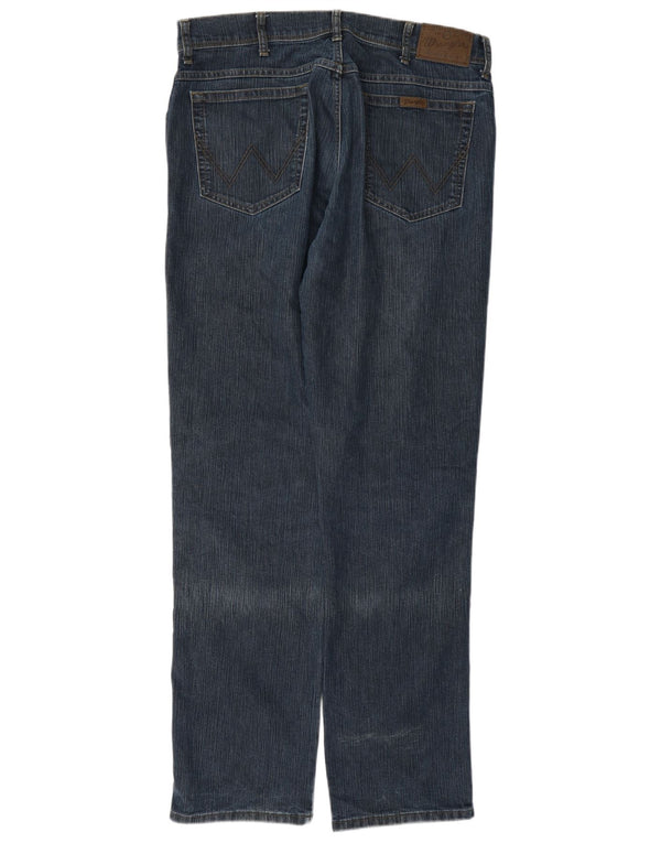 Мужские прямые джинсы Wrangler стандартного кроя W36 L34 темно-синие, хлопок