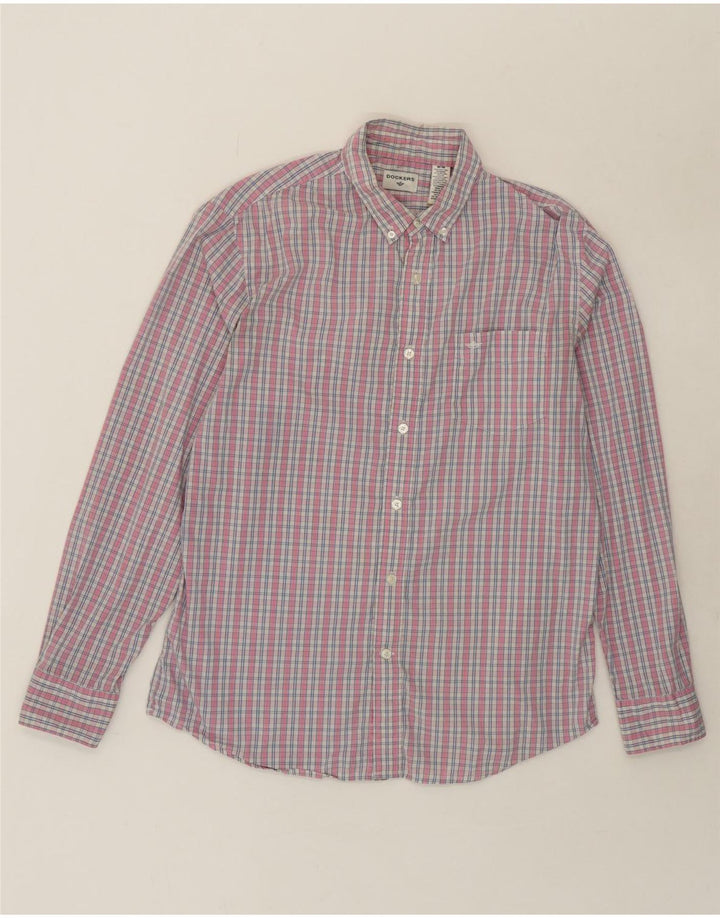 DOCKERS Mens Shirt Medium Pink Check Cotton Vintage Dockers and Second-Hand Dockers from Messina Hembry 