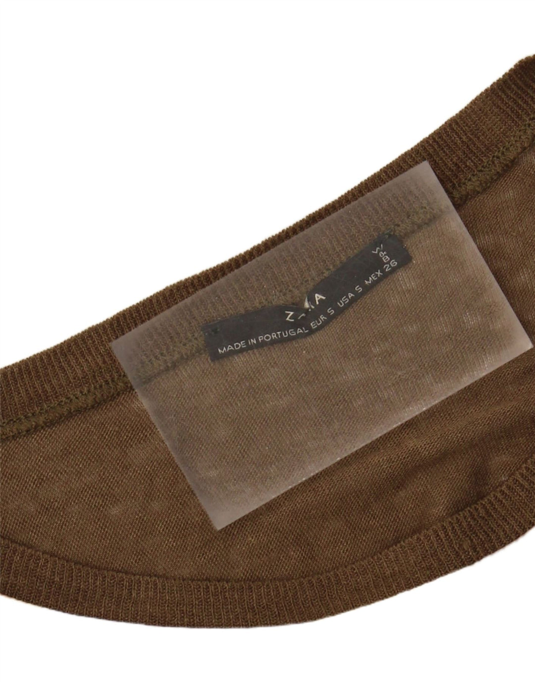 ZARA Womens Abstract Pattern T-Shirt Top UK 10 Small Brown