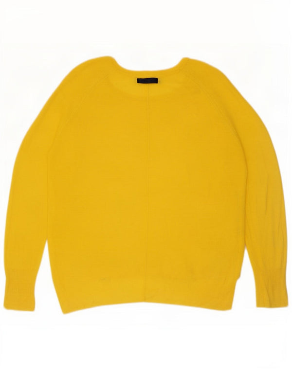 Женский свитер с вырезом «лодочка» Zara UK 14, вискоза, средний желтый цвет