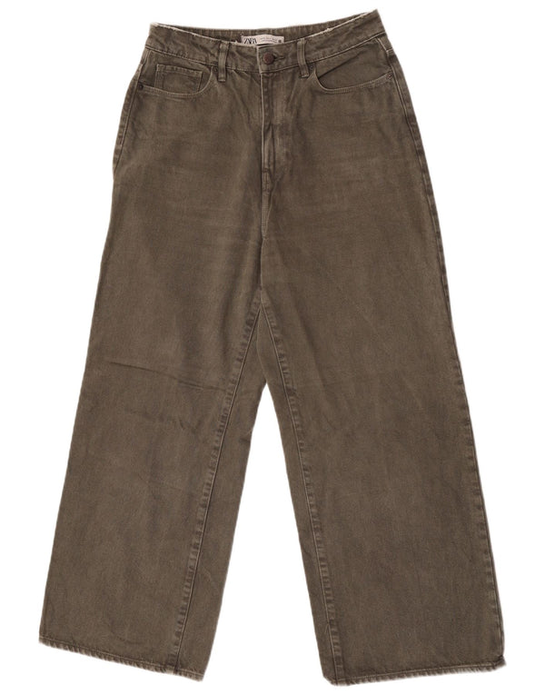 Женские широкие джинсы Zara EU 38 Small W28 L26 Хаки