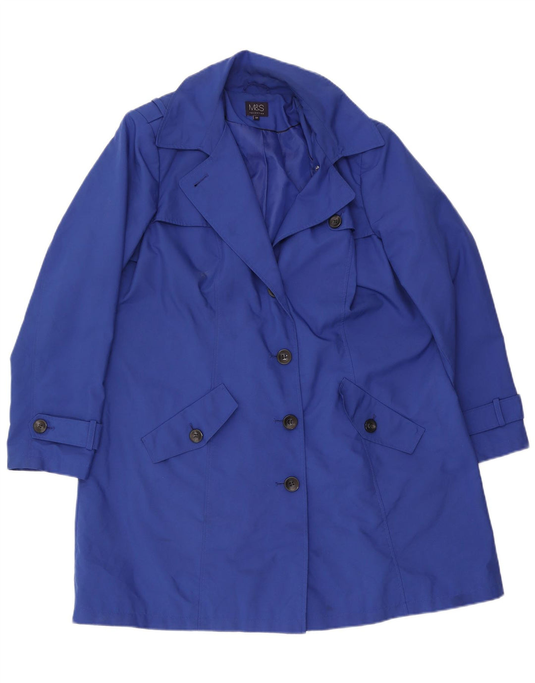 Женский тренч Marks & Spencer UK 20 2XL синий полиэстер