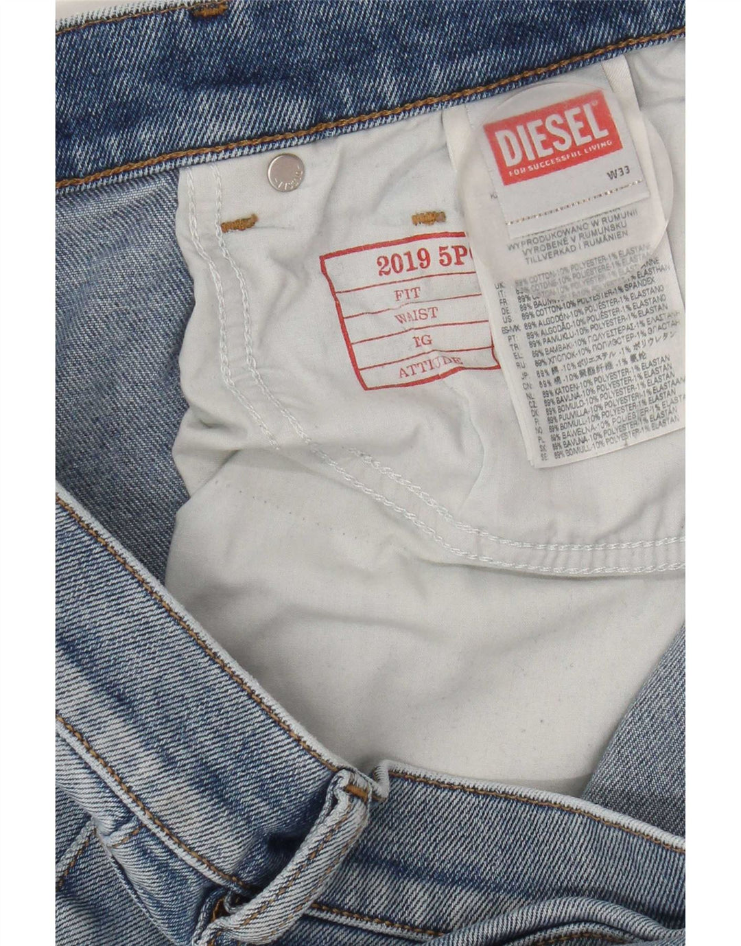 Женские узкие джинсы Diesel W33 L32 Синие, хлопок