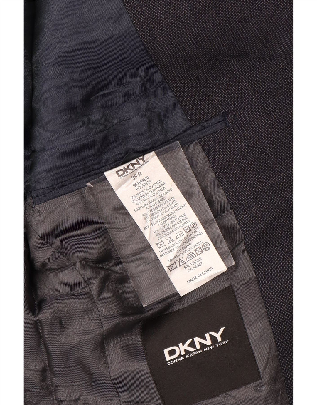 Мужской пиджак DKNY с 2 пуговицами UK 36, маленький темно-синий
