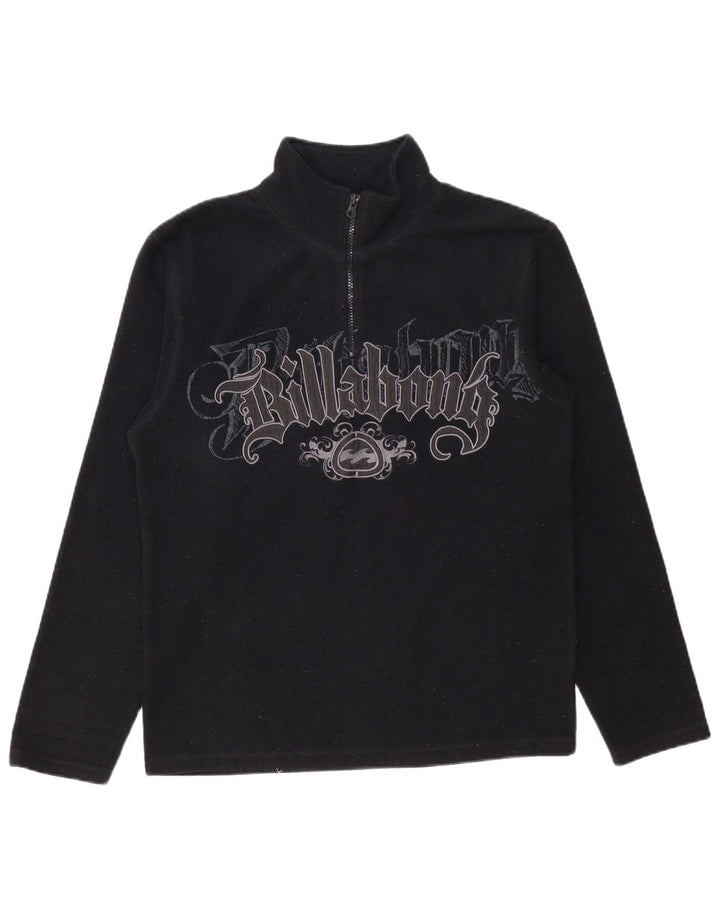 BILLABONG Мужской флисовый джемпер с рисунком на молнии, маленький черный, полиэстер