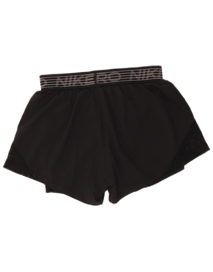 Женские спортивные шорты Nike Dri Fit с графическим рисунком UK 12, средний черный полиэстер