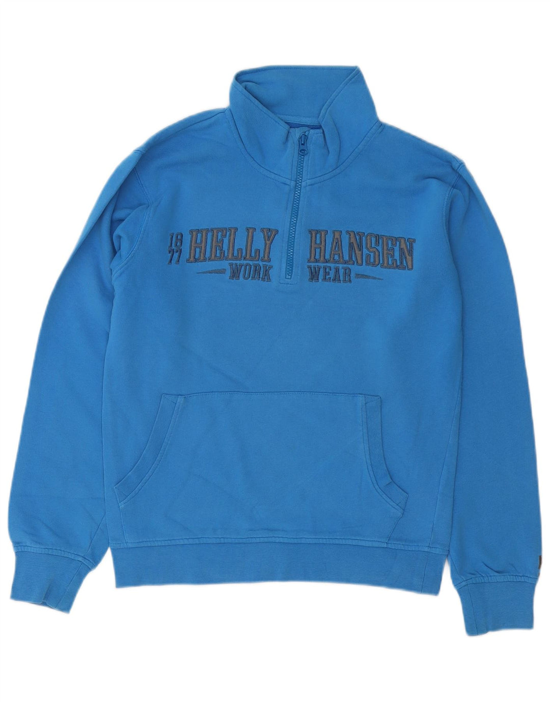 Мужская рабочая одежда Helly Hansen, толстовка с воротником на молнии и принтом, маленький синий джемпер
