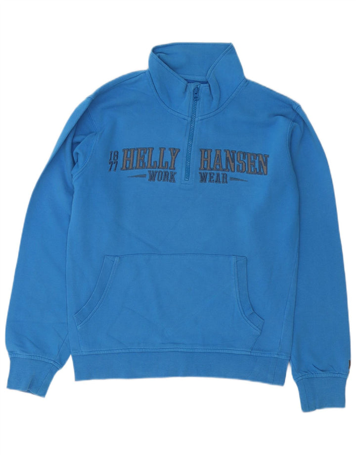 Мужская рабочая одежда Helly Hansen, толстовка с воротником на молнии и принтом, маленький синий джемпер