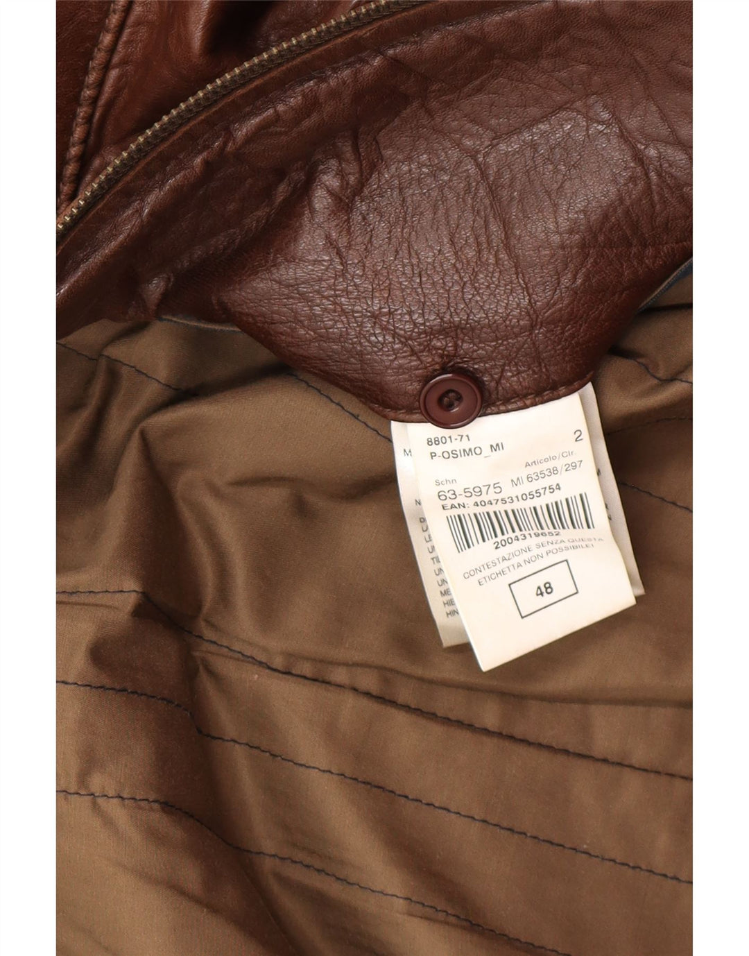 MILA SCHON Мужская кожаная куртка IT 48 Medium Brown Leather