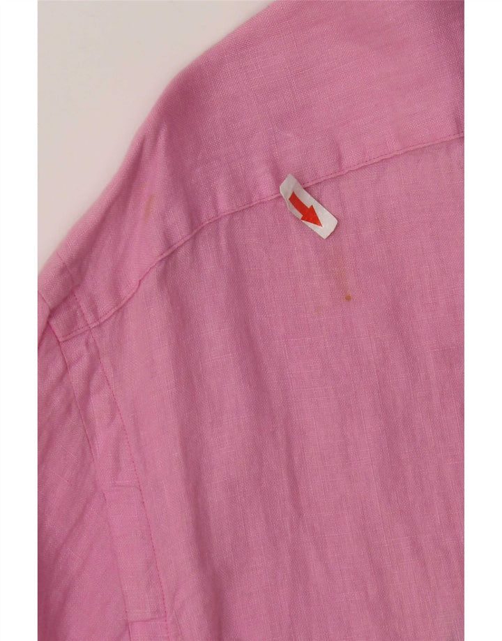 Мужская рубашка Polo Ralph Lauren из льна среднего розового цвета