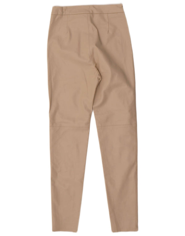 Женские леггинсы из искусственной кожи Zara XS W24 L27, бежевый полиуретан