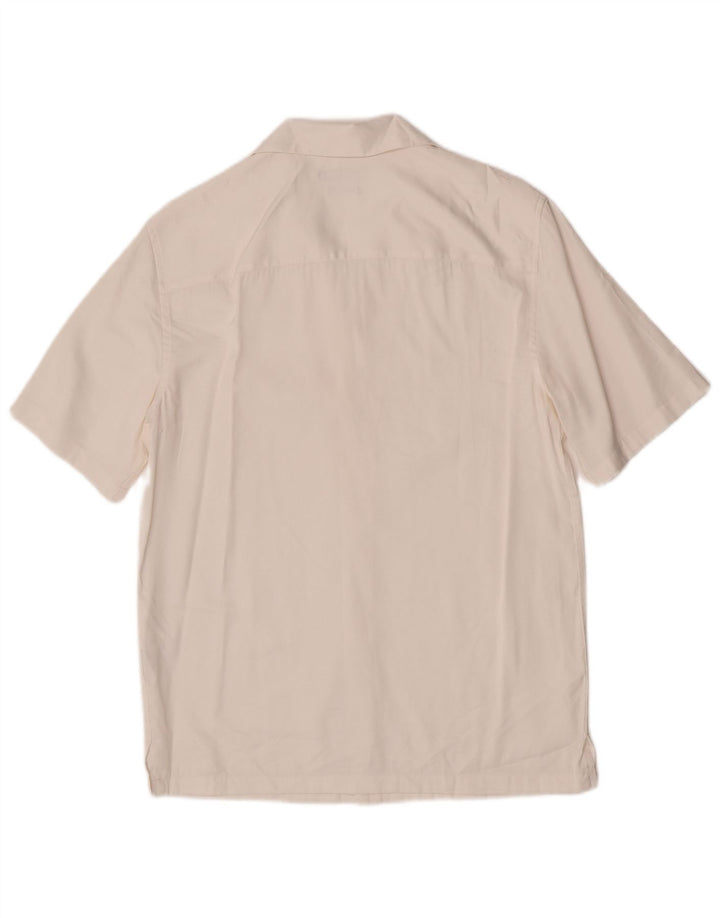 Мужская рубашка с коротким рукавом Zara, маленькая белая вискоза