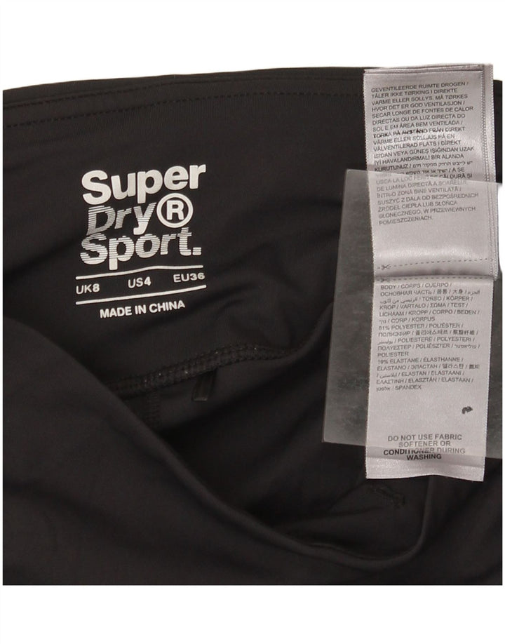 Женские леггинсы с рисунком Superdry UK 8, маленькие черные из полиэстера