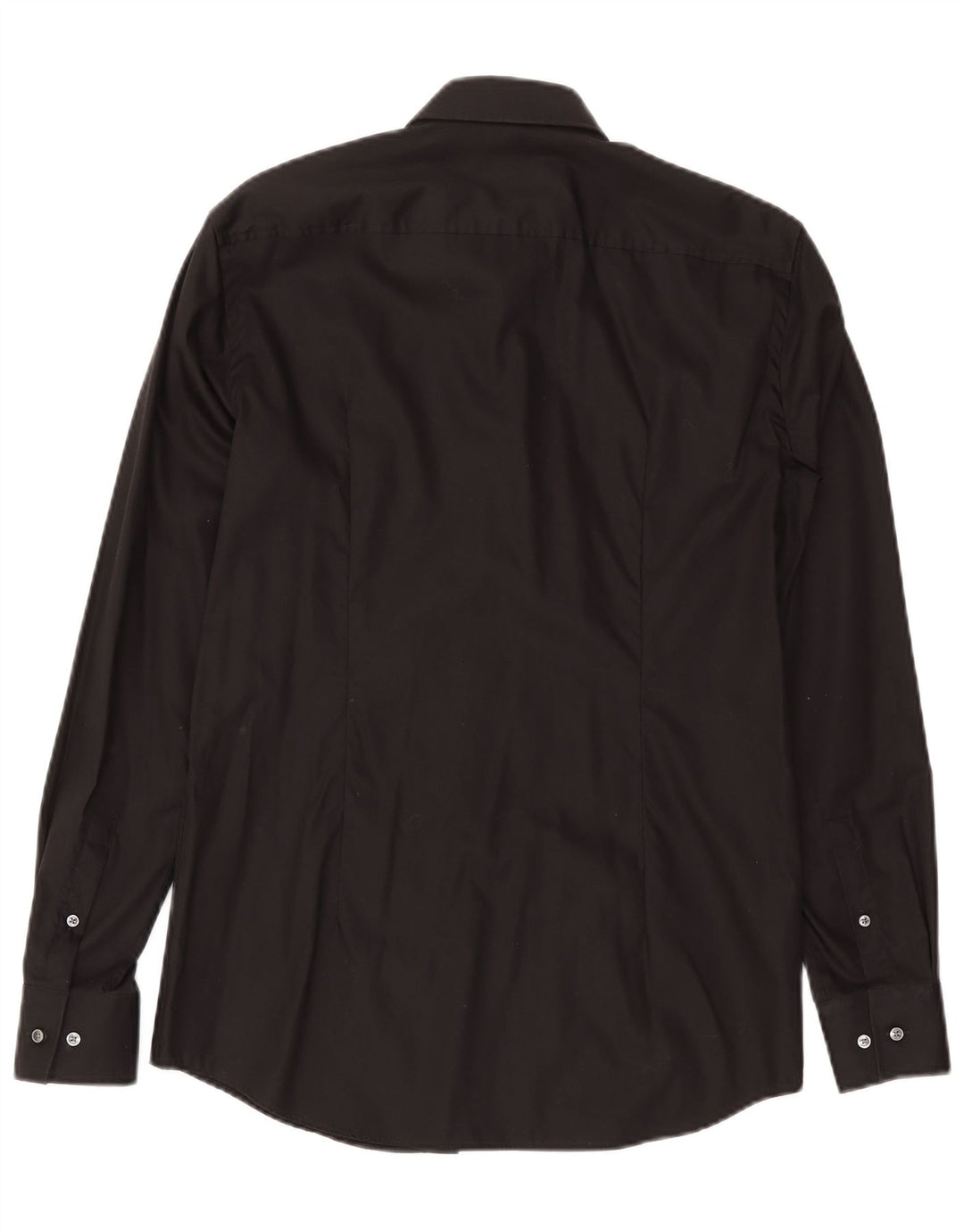 Мужская рубашка приталенного кроя Hugo Boss, размер 39, средний черный хлопок