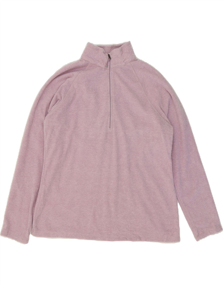 EDDIE BAUER Womens Zip Neck Fleece Jumper UK 16 Large Pink Polyester Vintage Eddie Bauer and Second-Hand Eddie Bauer from Messina Hembry 