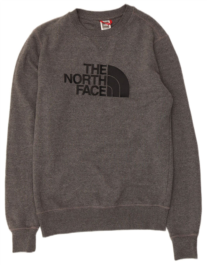 Мужской свитшот с рисунком The North Face, маленький серый хлопковый джемпер