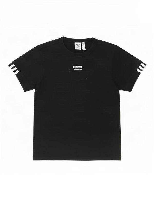 Женская футболка с рисунком Adidas Top UK 8, маленькая, черная, хлопок