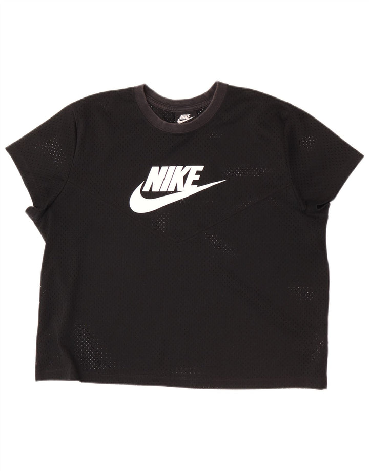 Женская футболка с рисунком Nike Top UK 18 XL, черная, полиэстер