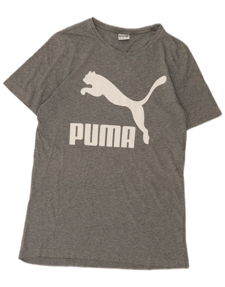 Мужская футболка с рисунком Puma, средний серый в крапинку