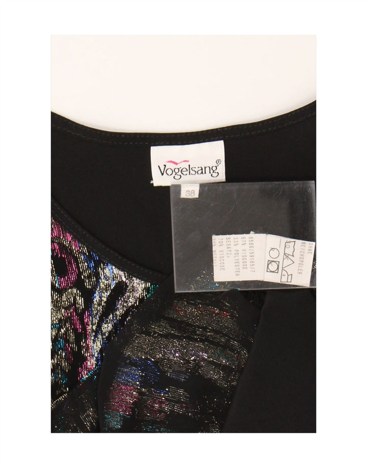 VINTAGE Womens Sleeveless Blouse Top EU 38 Medium Black Paisley Viscose Vintage Vintage and Second-Hand Vintage from Messina Hembry 