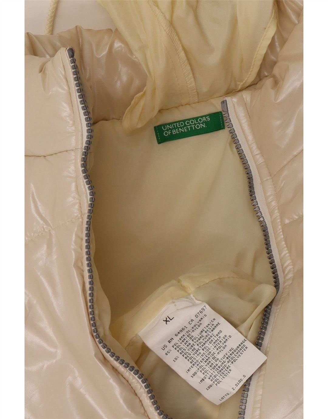 Женская стеганая куртка Benetton UK 18 XL бежевый полиамид