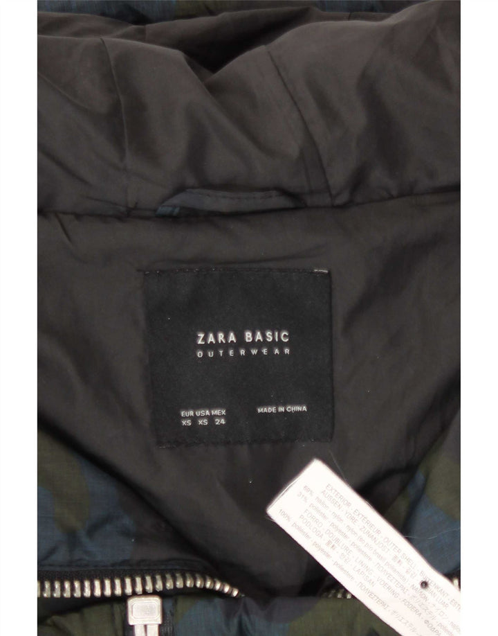 Женская утепленная куртка оверсайз с капюшоном Zara UK 6 XS, разноцветный камуфляж