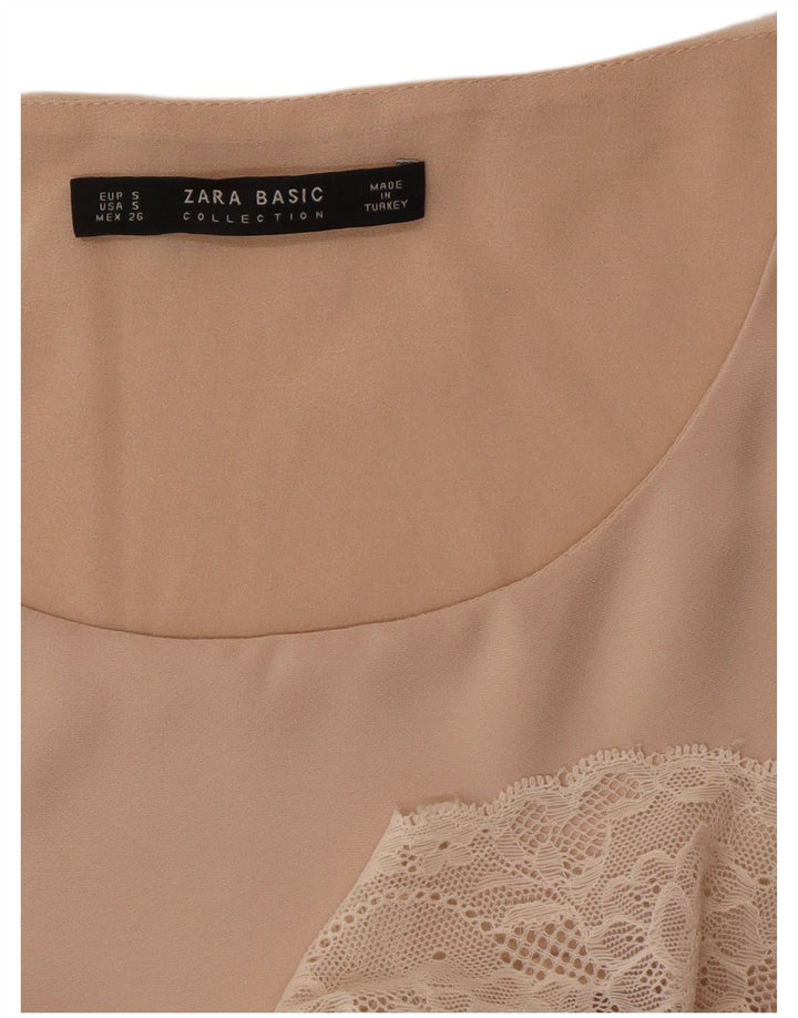 Женская блузка без рукавов Zara UK 10, маленький бежевый