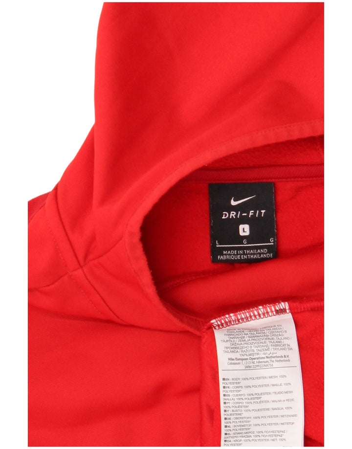 Мужской джемпер с капюшоном NIKE Dri Fit, большой красный, полиэстер
