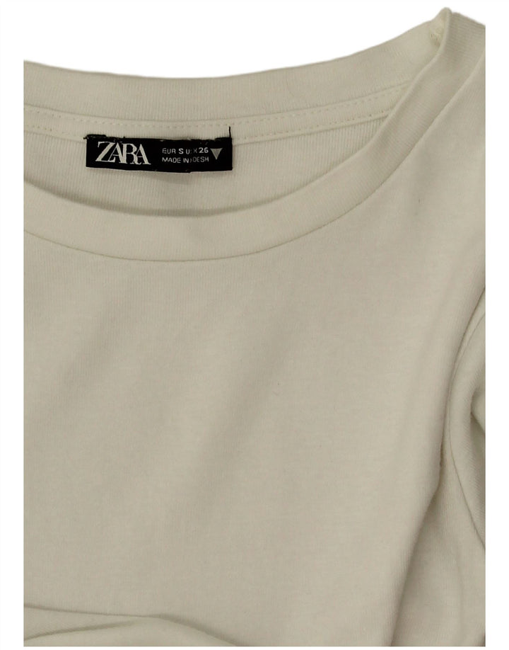Женское боди с длинными рукавами Zara UK 8, маленький белый цвет