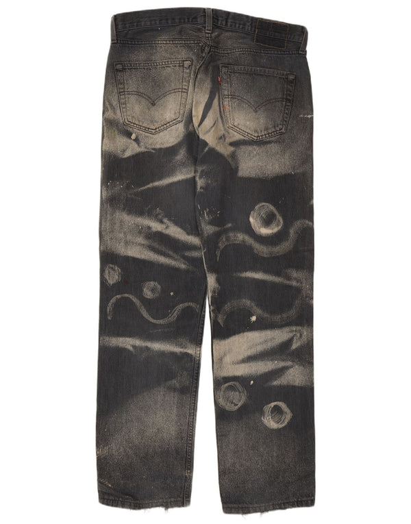 Мужские прямые джинсы Levi's 501 с рисунком W34 L31, серые, хлопок с геометрическим рисунком