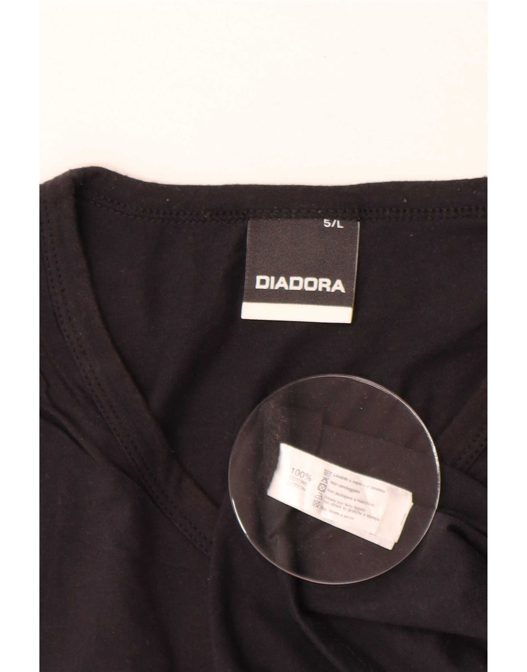 Мужская футболка Diadora, большой черный хлопок